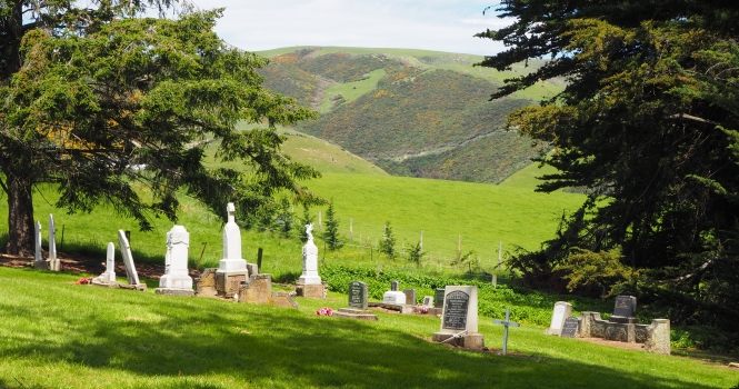 Part of the 
cemetery, looking towards the south-west