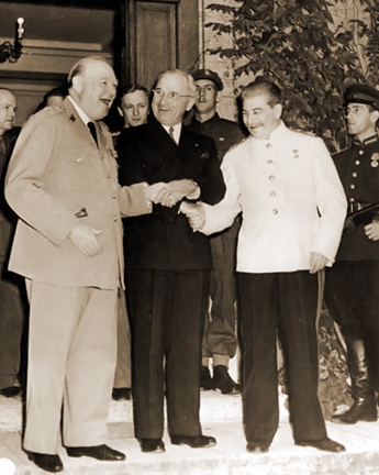 Churchill, 
Atlee and Stalin in Potsdam