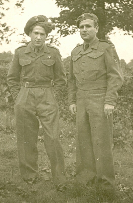 Bronisław 
Bojanowski with another Polish soldier in a field.