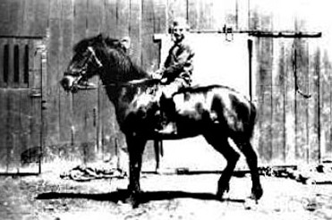 Victa 
Schimanski on one of the family horses