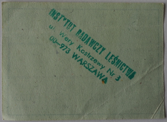 1988-9 Polish food 
coupon, back