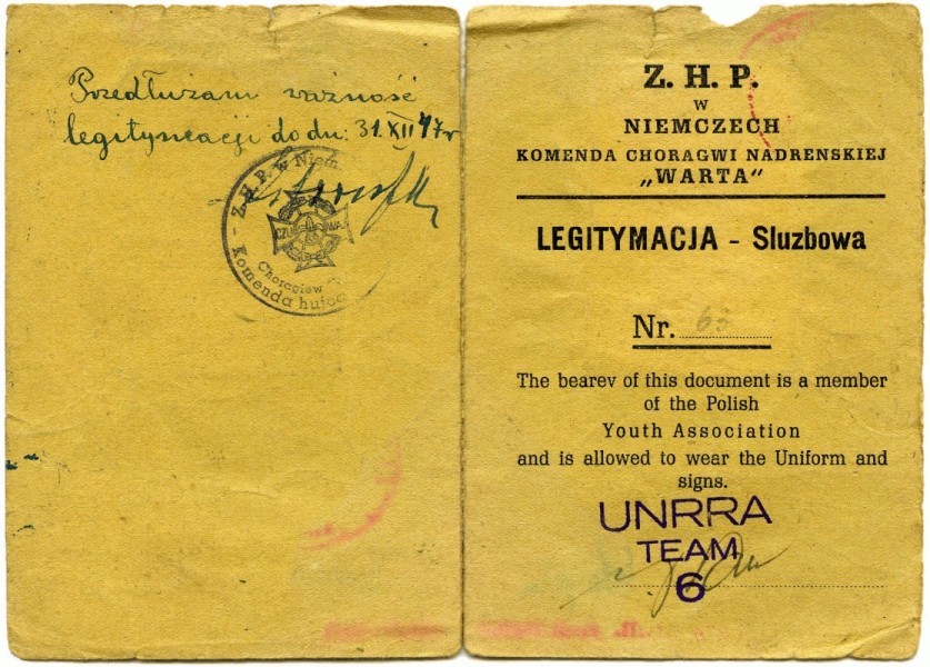 Janina 
Bąbka's scout book's front page