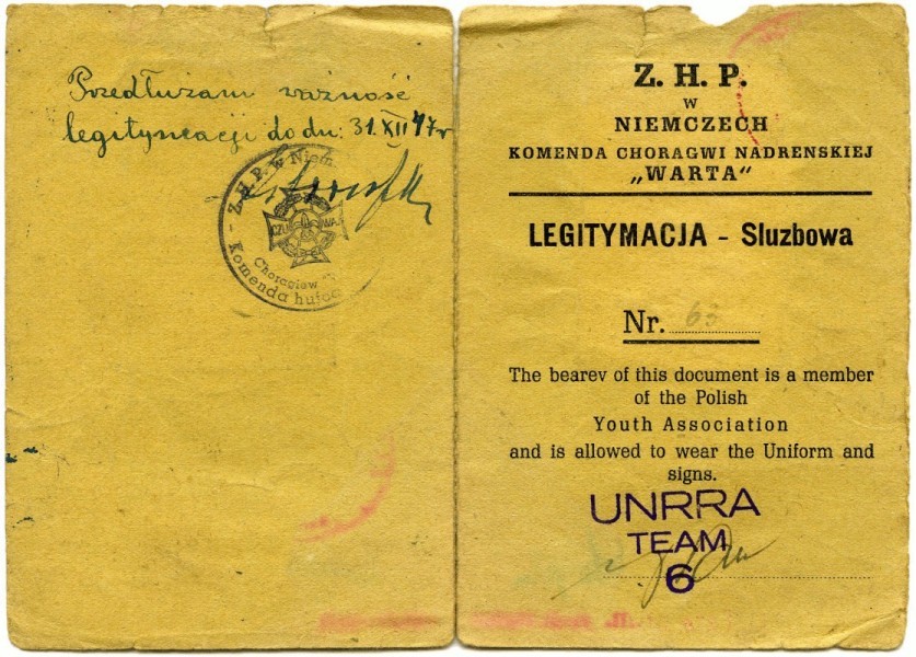 Janina 
Bąbka's scout book's front page