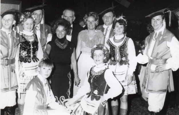 Some of the 
dancers with guests at the 25th anniversary celebrations.