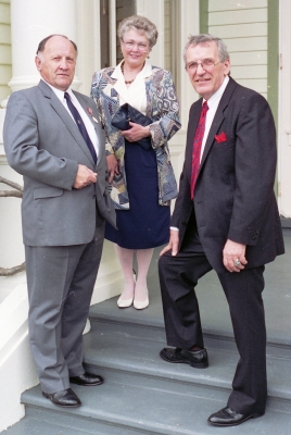 Jan Jarka with wife Stella 
and friend after the QSM ceremony