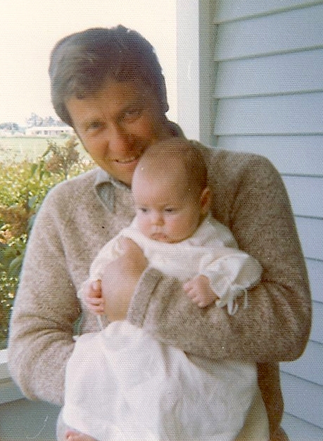 Kazik and baby Rachel, 
wearing what looks like a Christening dress.