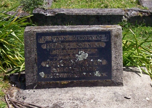 Frances Schnell and Mary Rose Ryan's shared headstone in Midhurst cemetery