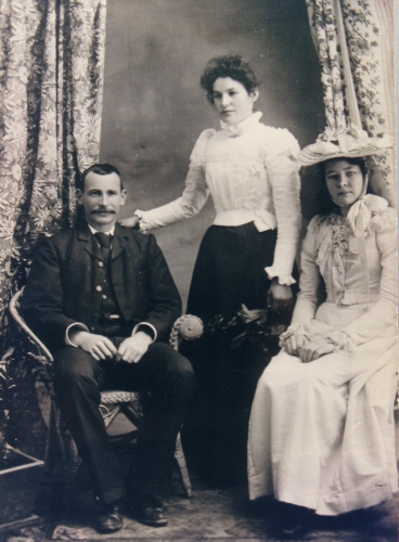 Martin and Mary Ryan on their wedding day with unnamed bridesmaid