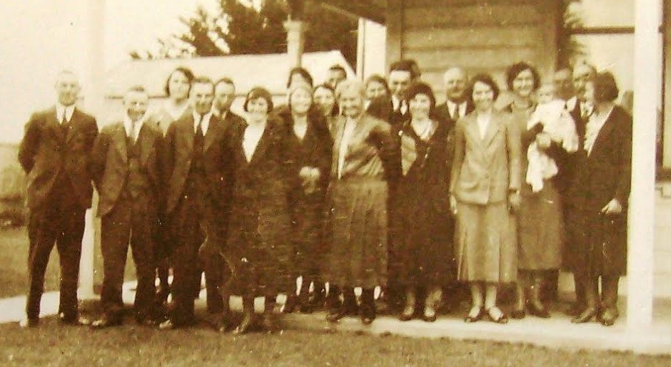 Rose Blake, centre, surrounded by her family