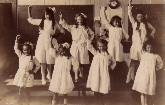 Unidentified York Road School girls dancing.