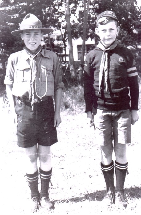 Arnie 
and Ernie Rule in scout uniform