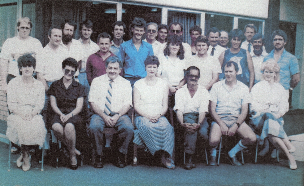 Staff photograph outside the 
Shrimpton and Lipinski offices in Tauranga.