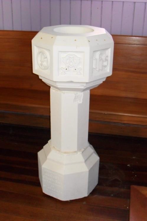 The Orlowski font in the 
Broad Bay church