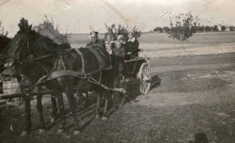 The 
Marchewa family with their horses and cart