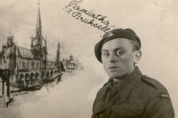 Antos Sarniak, back in uniform after liberation.