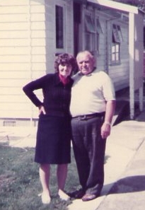 Antos and Janina Sarniak, outside their house in Levin.