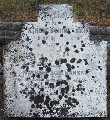 Headstone of  
Mathew and Julia Schimanski, Linwood cemetery