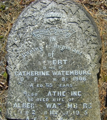Headstone of Albert and Catherine Watemburg