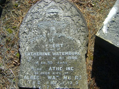 Headstone Albert and Catherine Watemburg