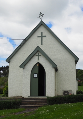 The former 
Catholic church in Waihola, now in Broad Bay, Dunedin