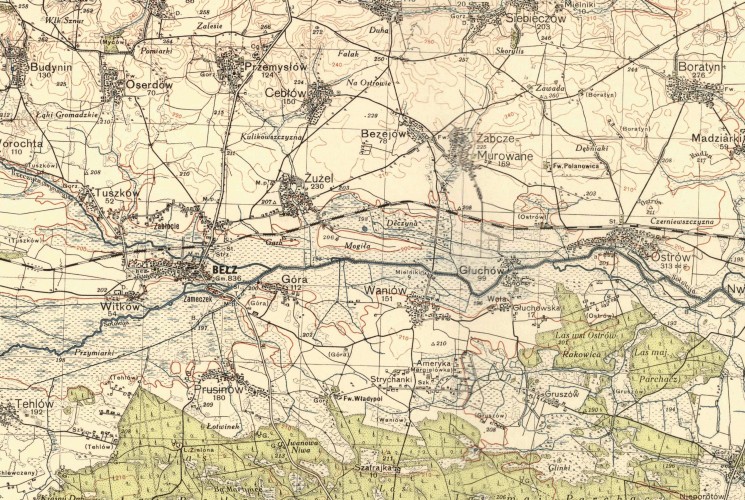 1936 
map of Waniów and Bełz district