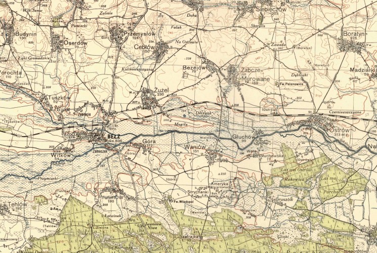 1936 
map of Waniów and Bełz district