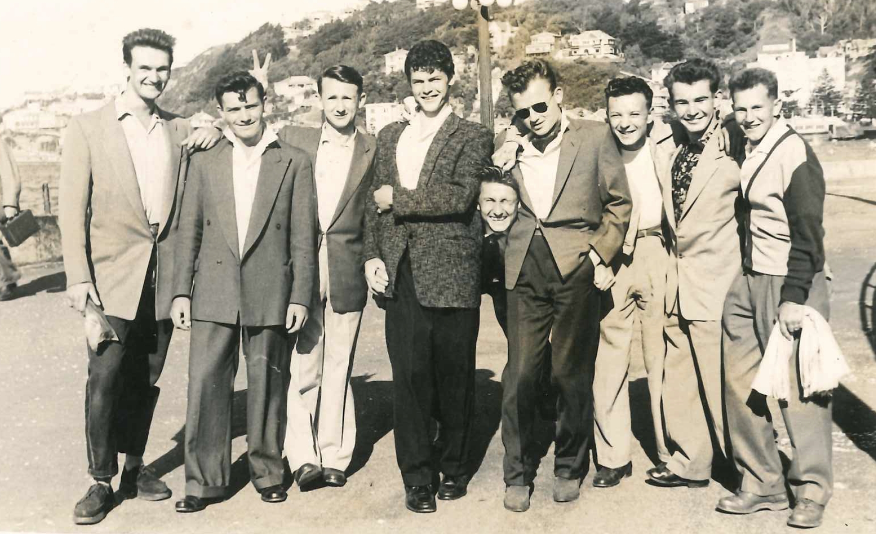 A cheerful group of   
young Polish men