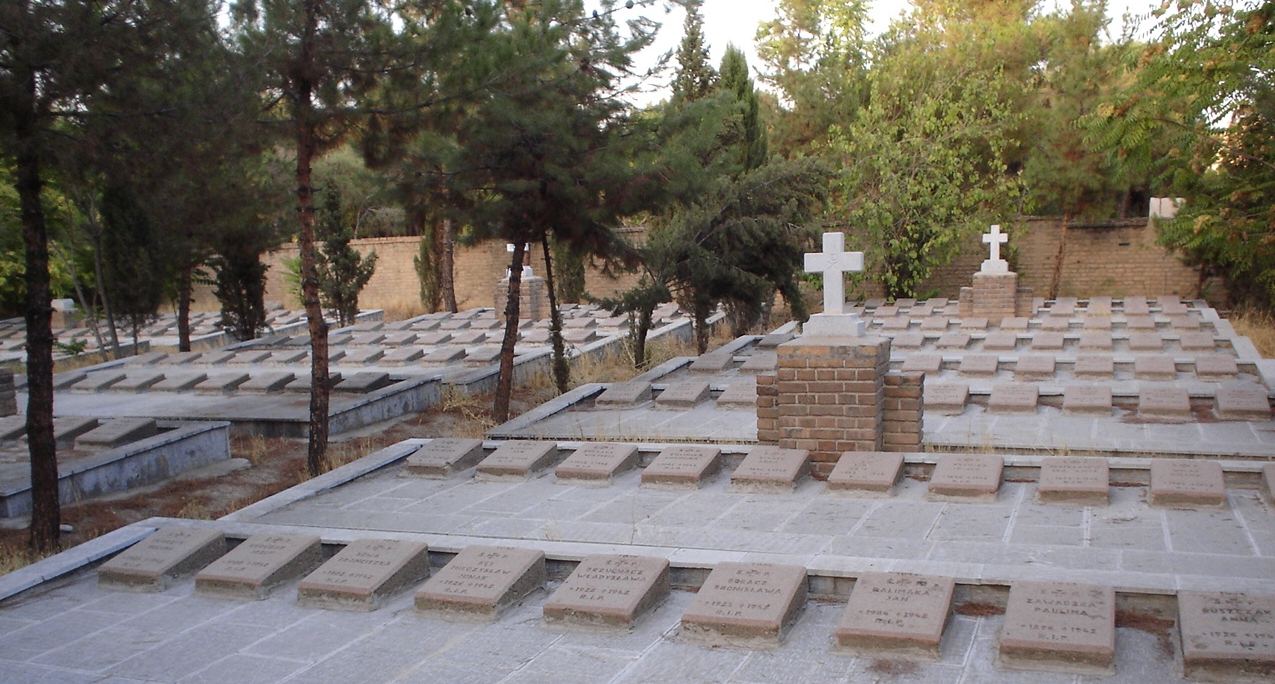 Headstones at the
Polish cemetery in Teheran