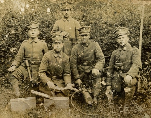 Michał Gawronek 
with four of his five brothers