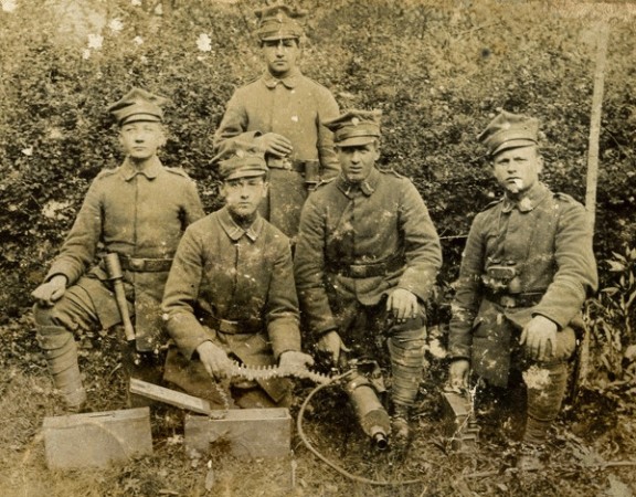 Michał Gawronek 
with four of his five brothers