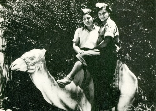 Celina and Urszula 
Gawronek on a camel in Egypt
