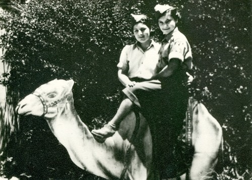 Celina and Urszula 
Gawronek on a camel in Egypt