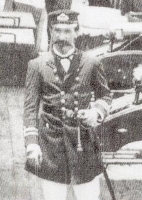a blurry photograph of a naval officer