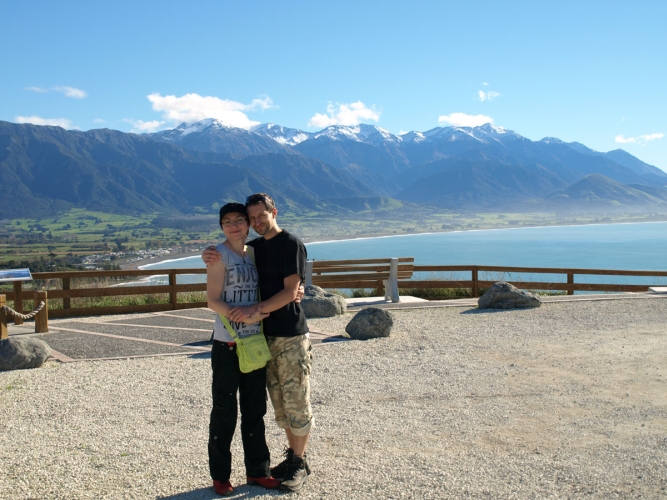 Remi Golębiowski 
and Izabela Wojcik in Kaikoura