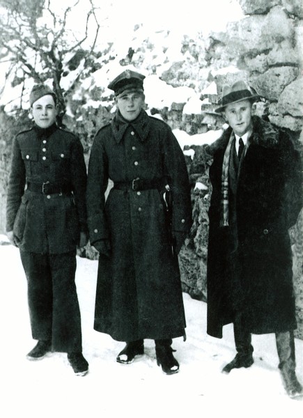 Wisia's half-brother, 
Mietek with two friends in Tajkury circa 1939