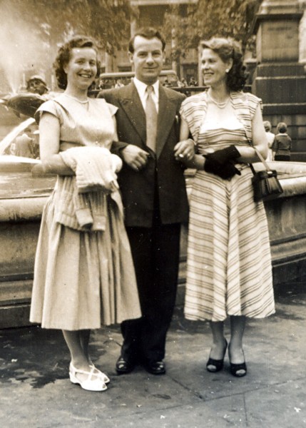 Bill and Wisia 
Watkins with a friend in London circa 1950s